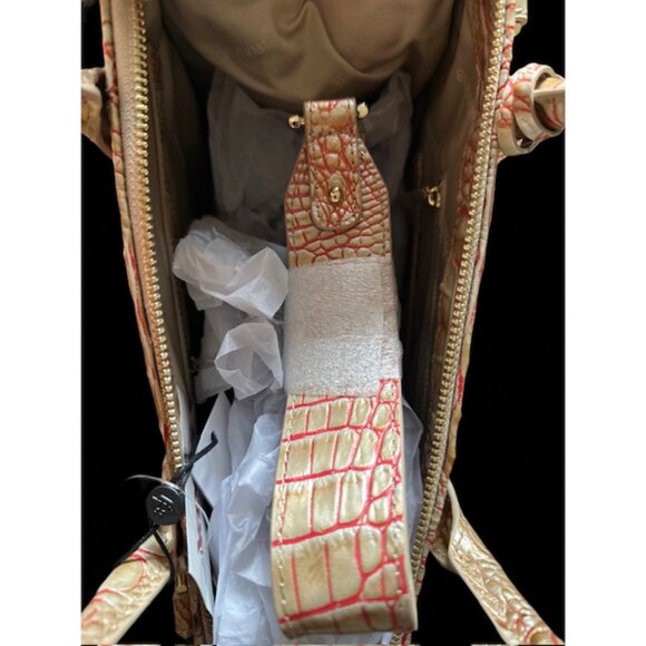 RARE BACK - NWT BRAHMIN Caroline Sunkiss Melbourne Satchel Crossbody Bag Leather - Picture 7 of 10